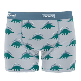 KicKee Pants Men's Print Boxer Brief - Pearl Blue Menorahsaurus