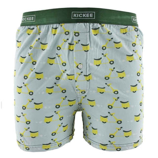 KicKee Pants Mens Print Boxer Short - Spring Sky Scooter