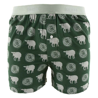 KicKee Pants Mens Print Boxer Short - Topiary Tuscan Sheep