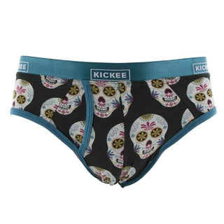 Men's Print Bamboo Brief Underwear - Dia de los Muertos Underwear