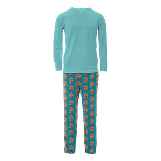 KicKee Pants Mens Print Long Sleeve Pajama Set - Bay Gingerbread | Stylish Sleepies offer designs that make bedtime beautiful.