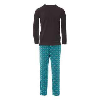 KicKee Pants Mens Print Long Sleeve Pajama Set - Bay Penguins | Stylish Sleepies offer designs that make bedtime beautiful.