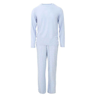 KicKee Pants Mens Print Long Sleeve Pajama Set - Frost Silver Trees | Stylish Sleepies offer designs that make bedtime beautiful.