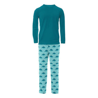 Men's Print Bamboo Long Sleeve Pajama Set - Iceberg Menorahsaurus Pajamas