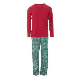 KicKee Pants Mens Print Long Sleeve Pajama Set - Ivy Sled | Stylish Sleepies offer designs that make bedtime beautiful.