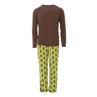 KicKee Pants Mens Print Long Sleeve Pajama Set - Meadow Bad Moose | Stylish Sleepies offer designs that make bedtime beautiful.