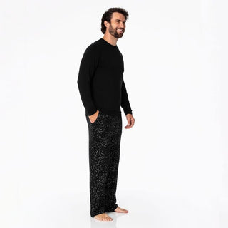 Men's Print Bamboo Long Sleeve Pajama Set - Midnight Foil Constellations Pajamas