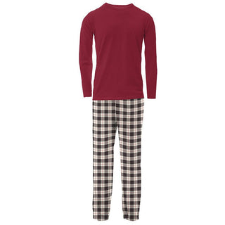 KicKee Pants Mens Print Long Sleeve Pajama Set - Midnight Holiday Plaid | Stylish Sleepies offer designs that make bedtime beautiful.