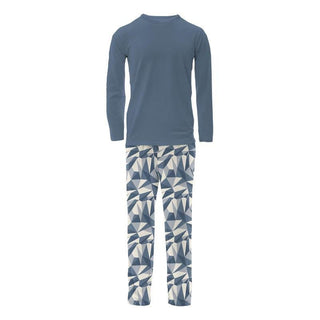 Men's Print Bamboo Long Sleeve Pajama Set - Winter Ice Pajamas