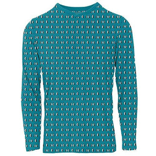 KicKee Pants Men's Print Long Sleeve V-Neck Tee Shirt - Bay Penguins