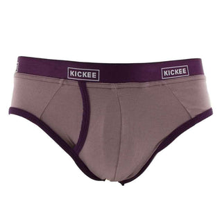 Men's Solid Bamboo Brief Underwear- Raisin with Wine Grapes Underwear