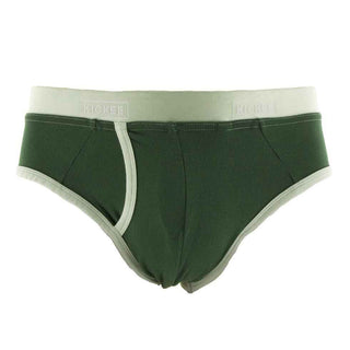 KicKee Pants Mens Solid Brief Underwear- Topiary with Aloe