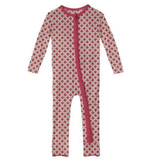 Bamboo Muffin Ruffle Coverall with Zipper - Summer Berry Pie Baby & Toddler Sleepwear