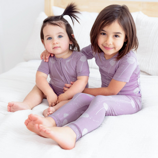 Kickee Pants Short Sleeve Pajama Set - Lavender Dandelion Wish | Baby Riddle