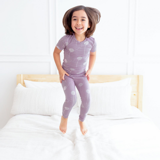 Kickee Pants Short Sleeve Pajama Set - Lavender Dandelion Wish | Baby Riddle