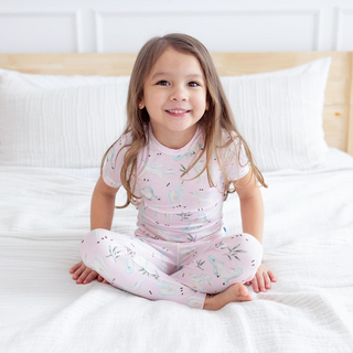 Kickee Pants Short Sleeve Pajama Set - Shrinking Violet Sleeping Unicorns | Baby Riddle