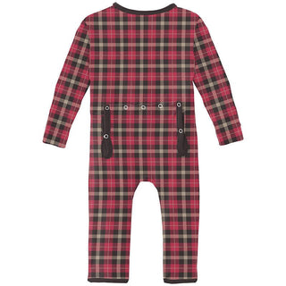 Print Bamboo Coverall with 2-Way Zipper - 90's Plaid Baby & Toddler Sleepwear