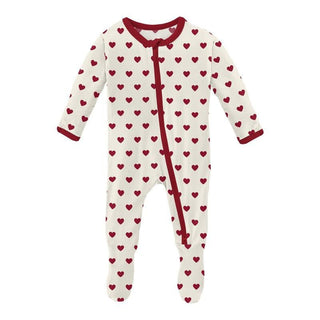 Print Bamboo Footie with 2-Way Zipper - Natural Hearts Baby & Toddler Sleepwear