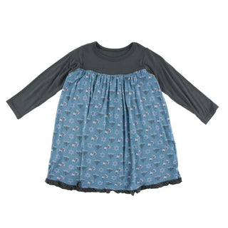 Print Bamboo Classic Long Sleeve Swing Dress - Blue Moon Hanukkah Baby & Toddler Dresses