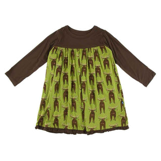 Print Bamboo Classic Long Sleeve Swing Dress - Meadow Bad Moose Baby & Toddler Dresses