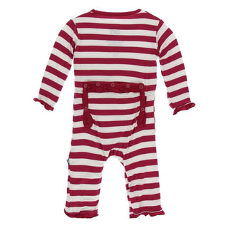 Print Bamboo Classic Ruffle Coverall with Zipper - Candy Cane Stripe 2019 Baby & Toddler Sleepwear