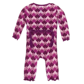 Print Bamboo Classic Ruffle Coverall with Zipper - Melody Waves KicKee Pants