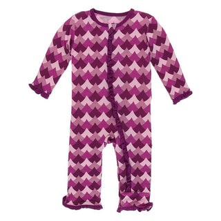 Print Bamboo Classic Ruffle Coverall with Zipper - Melody Waves KicKee Pants