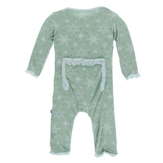 Print Bamboo Classic Ruffle Coverall with Zipper - Shore Snowflakes Baby & Toddler Sleepwear