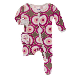 Print Bamboo Classic Ruffle Footie with Snaps - Falcon Agate Slices Baby & Toddler Sleepwear