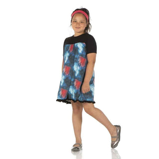 Print Bamboo Classic Short Sleeve Swing Dress - Red Ginger Galaxy Baby & Toddler Dresses