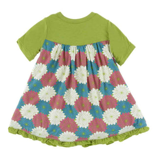 Print Bamboo Classic Short Sleeve Swing Dress, Tropical Flowers Baby & Toddler Dresses