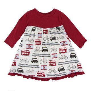 Print Bamboo Classic Long Sleeve Swing Dress, London Transport Baby & Toddler Dresses