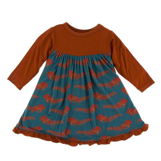 Print Bamboo Classic Long Sleeve Swing Dress - Oasis Octopus Baby & Toddler Dresses