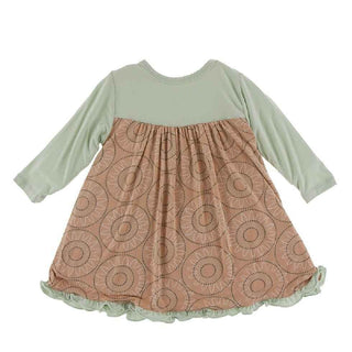 Print Bamboo Classic Long Sleeve Swing Dress, Suede Bead Art Baby & Toddler Dresses