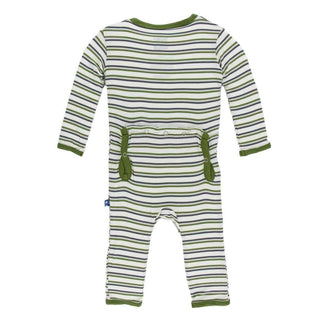 Print Bamboo Coverall - Boy Fresh Water Stripe KicKee Pants