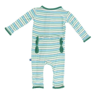 Print Bamboo Coverall - Boy Tropical Stripe Baby & Toddler Sleepwear