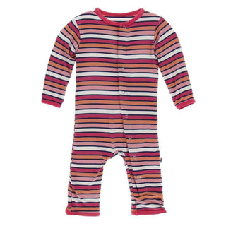 Print Bamboo Coverall with Snaps - Botany Red Ginger Stripe Baby & Toddler Sleepwear