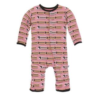 Print Bamboo Coverall with Snaps - Desert Rose Indian Train Baby & Toddler Sleepwear