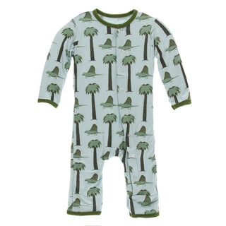 KicKee Pants Print Coverall with Snaps - Dimetrodon