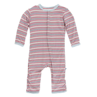 Print Bamboo Coverall with Snaps - India Dawn Stripe Baby & Toddler Sleepwear