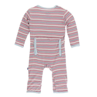 Print Bamboo Coverall with Snaps - India Dawn Stripe Baby & Toddler Sleepwear