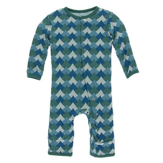 Print Bamboo Coverall with Snaps - Ivy Waves Baby & Toddler Sleepwear