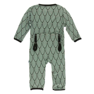 Print Bamboo Coverall with Snaps - Midnight Feathers KicKee Pants