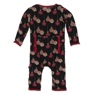 Print Bamboo Coverall with Snaps - Midnight Ornaments Baby & Toddler Sleepwear