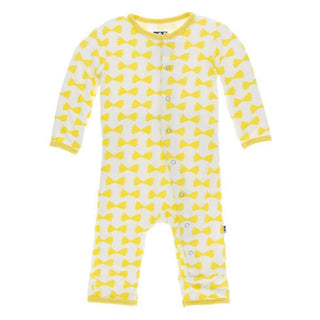 Print Bamboo Coverall with Snaps - Natural Farfalle Baby & Toddler Sleepwear