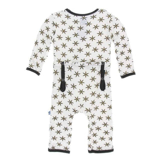 Print Bamboo Coverall with Snaps - Natural Star Anise Baby & Toddler Sleepwear