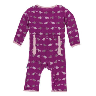 Print Bamboo Coverall with Snaps - Orchid Angler Fish KicKee Pants