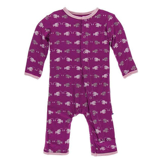 Print Bamboo Coverall with Snaps - Orchid Angler Fish Baby & Toddler Sleepwear