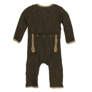 Print Bamboo Coverall with Snaps - Petrified Wood Baby & Toddler Sleepwear