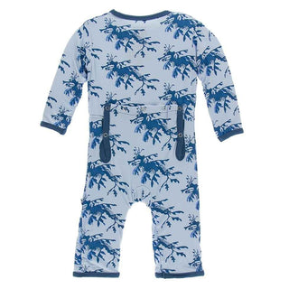 Print Bamboo Coverall with Snaps - Pond Leafy Sea Dragon KicKee Pants